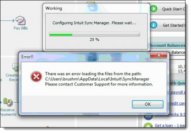sync manager error Quickbooks