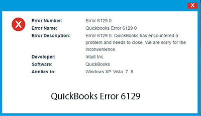 quickbooks para este año! error 6129 0
