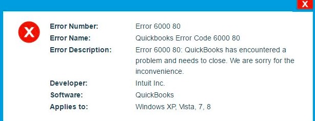 quickbooks error -6000, -80