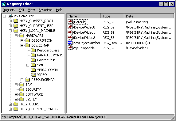 windows registry editor