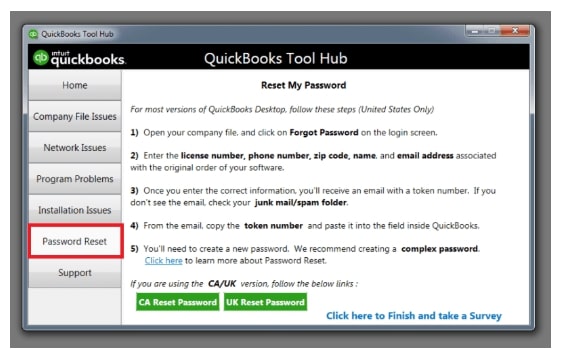 quickbooks password reset tab-qbth