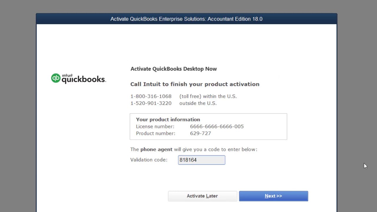 intuit quickbooks accountant desktop license number