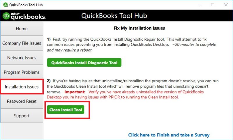 Clean Installation of Software QuickBooks
