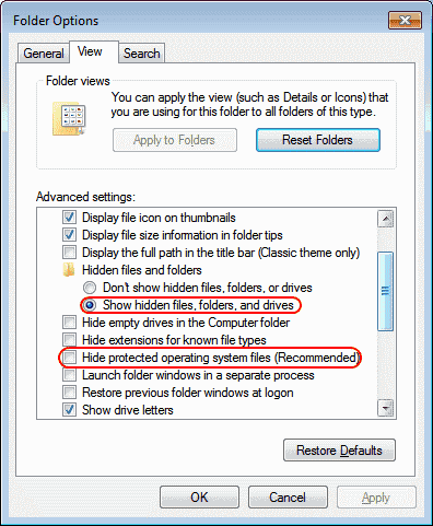 QuickBooks ps036 error : folder options