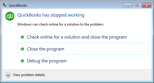 QuickBooks error 5502 : QuickBooks stopped working