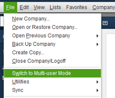 QuickBooks multi-user mode error : Company File by Following UNC Path.