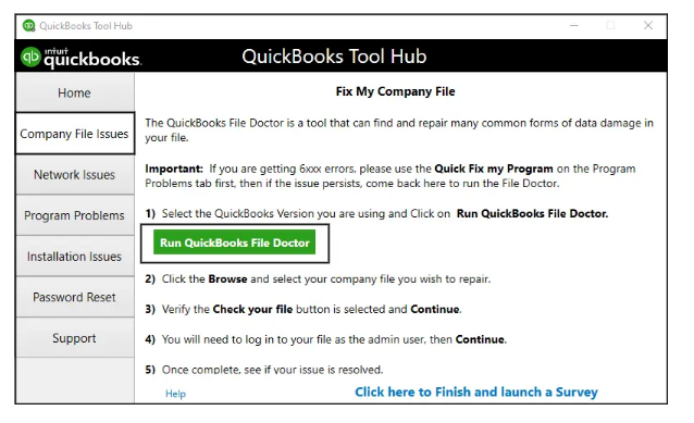 QuickBooks file doctor Tool