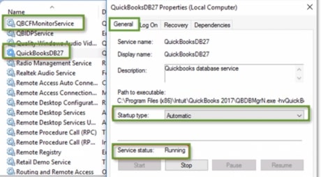 QuickBooks DBXX service for QuickBooks Error H101