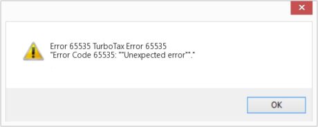 Reasons for Turbotax Error 65535