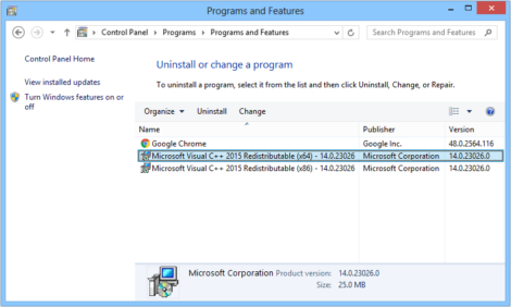 Reinstall MS component