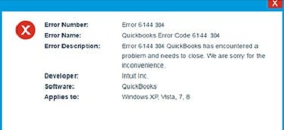 Quickbooks error code 6144 304