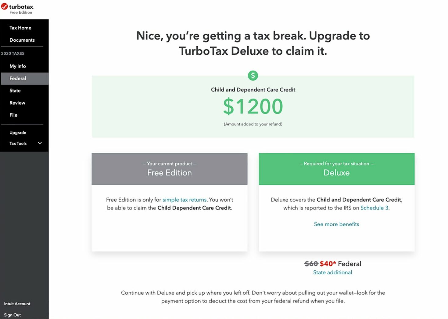 pricing basic vs deluxe turbotax