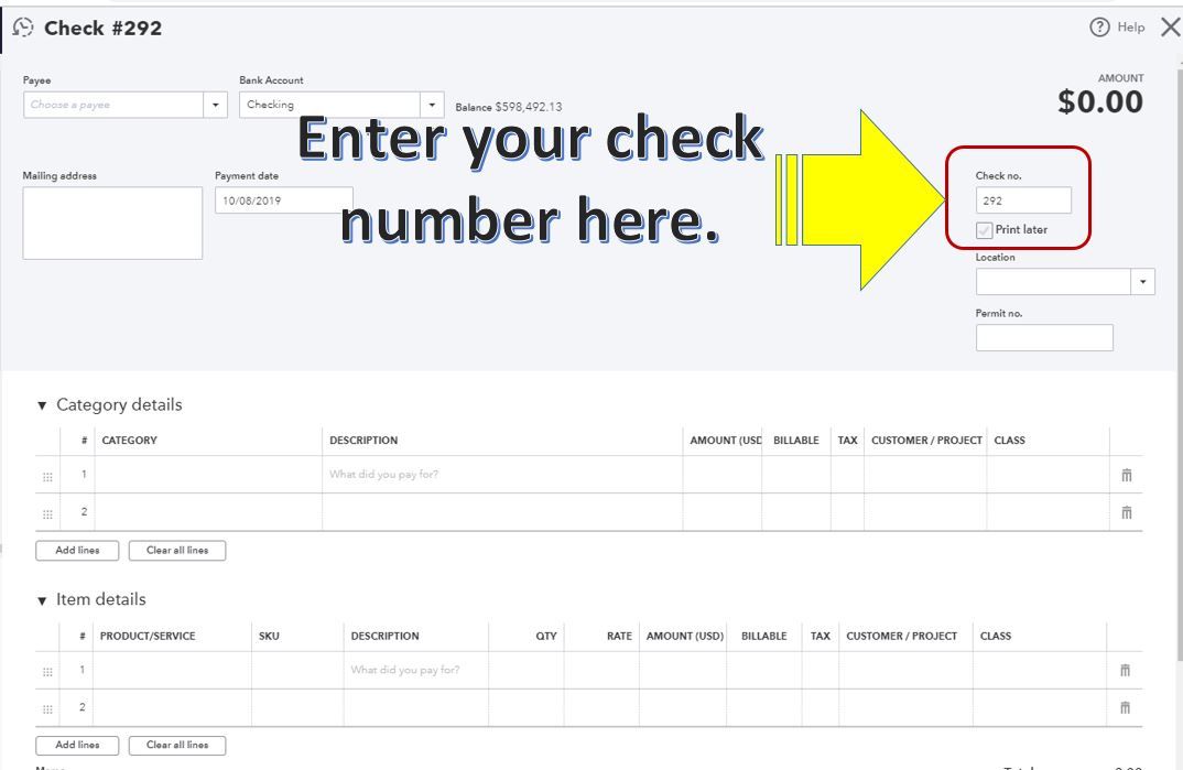 how to void a check in QuickBooks Online