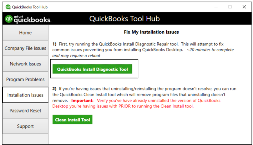 QuickBooks Install Diagnostic Tool Fix