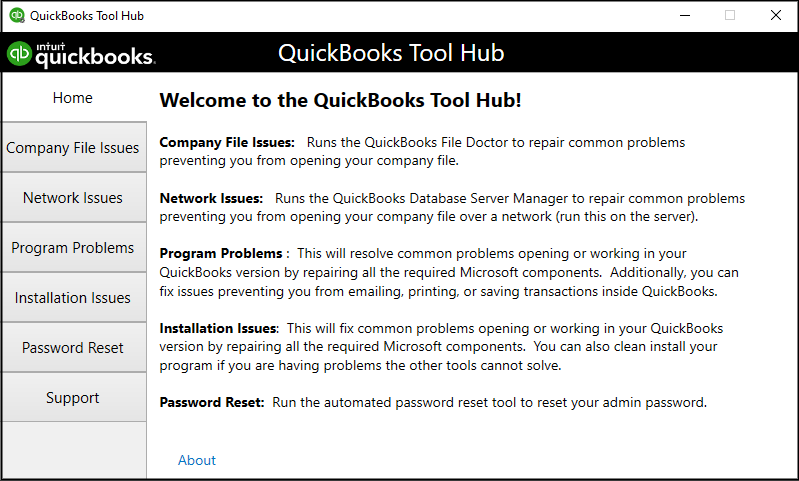 Use Quickbooks Tool Hub