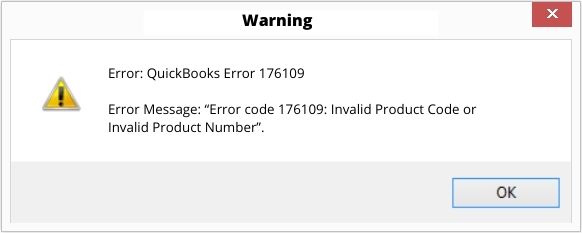 QuickBooks error 176109 message
